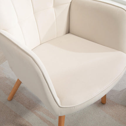 Modern Accent Chair Set of 2 Velvet-Touch Tufted Wingback Armchair Upholstered L