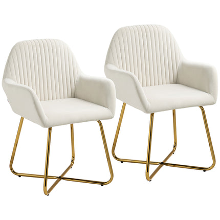 Modern Arm Chair Set of 2 Upholstered Accent Chair with Metal Base for Living Ro