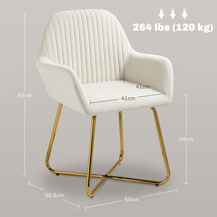 Modern Arm Chair Set of 2 Upholstered Accent Chair with Metal Base for Living Ro