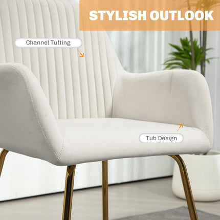 Modern Arm Chair Set of 2 Upholstered Accent Chair with Metal Base for Living Ro