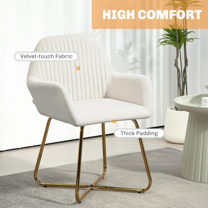 Modern Arm Chair Set of 2 Upholstered Accent Chair with Metal Base for Living Ro