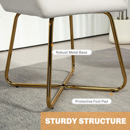 Modern Arm Chair Set of 2 Upholstered Accent Chair with Metal Base for Living Ro