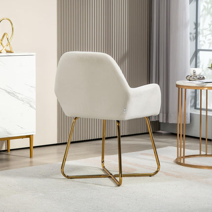 Modern Arm Chair Set of 2 Upholstered Accent Chair with Metal Base for Living Ro