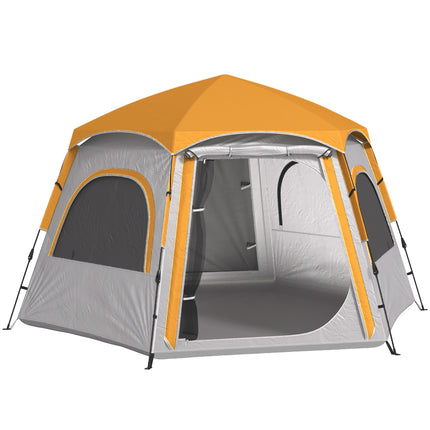 Waterproof Easy Setup Camping Tent for 4 People with UV Protection - Light Grey