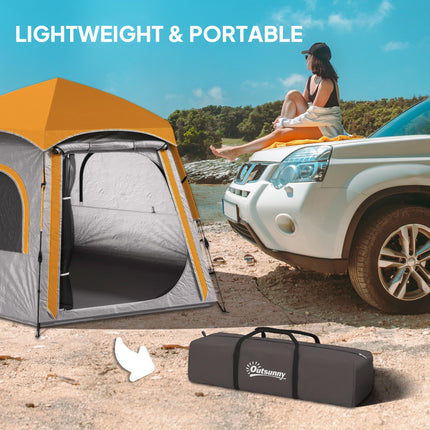 Waterproof Easy Setup Camping Tent for 4 People with UV Protection - Light Grey