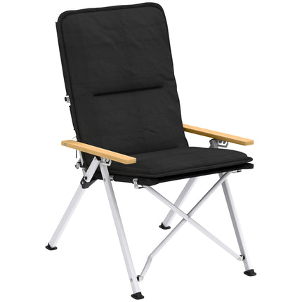 Portable High Back Camping Chair with Padded Seat for Comfort - Black
