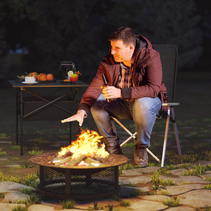 Portable High Back Camping Chair with Padded Seat for Comfort - Black