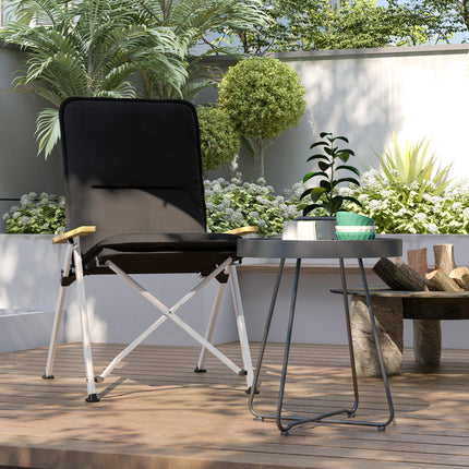 Portable High Back Camping Chair with Padded Seat for Comfort - Black