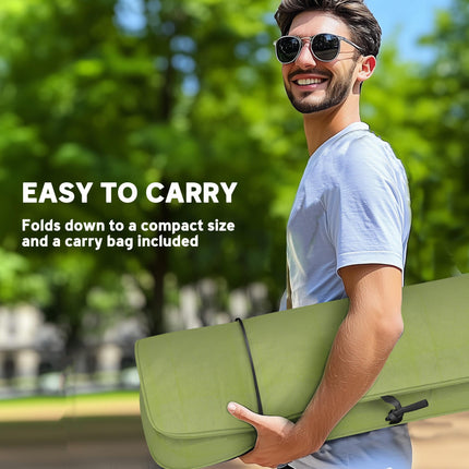 High Back Portable Camping Chair with Padded Seat and Carry Bag - Green
