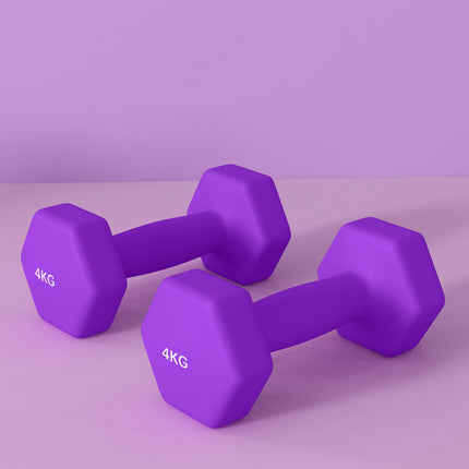Set of 6 Hex Dumbbells, Neoprene Weights Pair with Non-Slip Grip, Home Gym Fitne