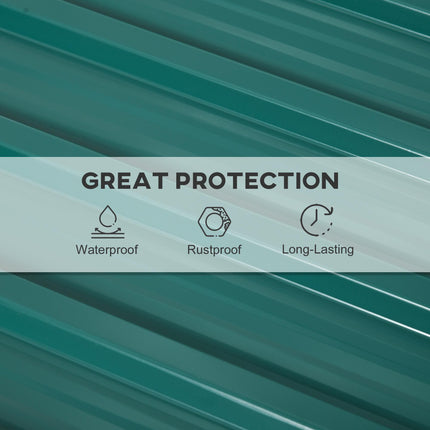 Pack of 24 Galvanised Corrugated Roofing Sheets for Greenhouse - Green
