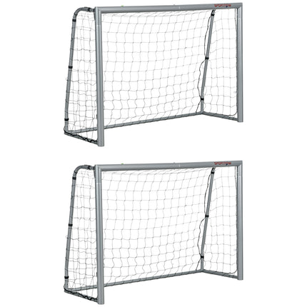6ft x 4ft Football Goal, Set of 2 Football Net for Garden, Training Goal with Gr