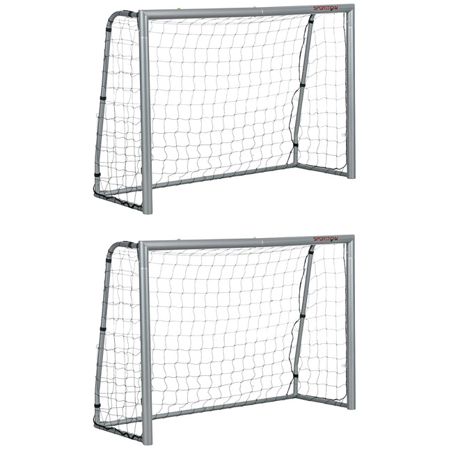 6ft x 4ft Football Goal, Set of 2 Football Net for Garden, Training Goal with Gr