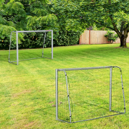 6ft x 4ft Football Goal, Set of 2 Football Net for Garden, Training Goal with Gr