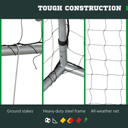 6ft x 4ft Football Goal, Set of 2 Football Net for Garden, Training Goal with Gr