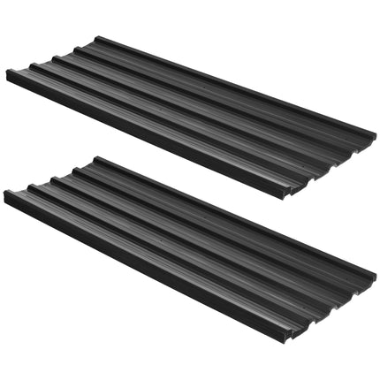 Pack of 24 Galvanised Corrugated Steel Roofing Sheets 129x45cm - Dark Grey