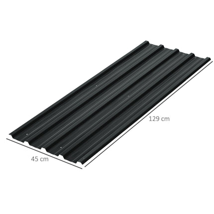 Pack of 24 Galvanised Corrugated Steel Roofing Sheets 129x45cm - Dark Grey