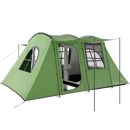 3-4 Man Spacious Family Tunnel Tent with Waterproof Design - Green