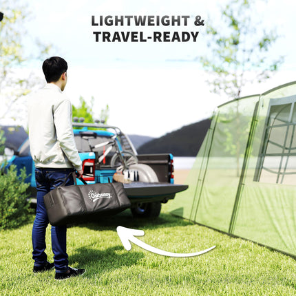 3-4 Man Spacious Family Tunnel Tent with Waterproof Design - Green