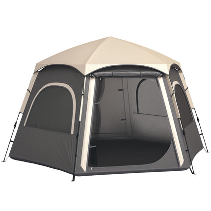 Waterproof Spacious 4-Person Camping Tent with Easy Setup - Dark Grey