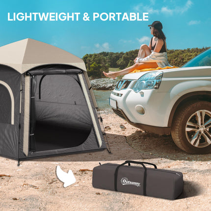 Waterproof Spacious 4-Person Camping Tent with Easy Setup - Dark Grey