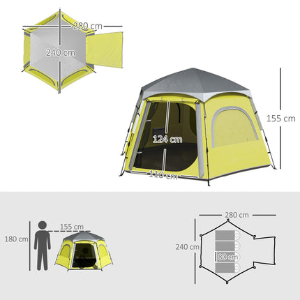 Instant Pop Up Camping Tent, 2/3/4 Person Easy Setup Dome Family Tent with Vesti