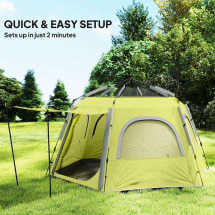 Instant Pop Up Camping Tent, 2/3/4 Person Easy Setup Dome Family Tent with Vesti