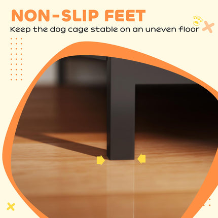 Dog Crate Furniture with Anti-Chew Resistant Mesh, Anti-Escape Single Door, for