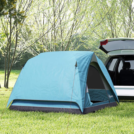 Waterproof 3-4 Person Camping Tent with Easy Setup - Navy Blue and Light Blue