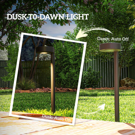 Solar Lights Outdoor Garden Stake 8 Pack Pathway Lighting, Solar Stake Lights with Auto On/Off LED, IP44 Waterproof Plastic Outdoor Garden Lighting for Path, Patio and Landscape