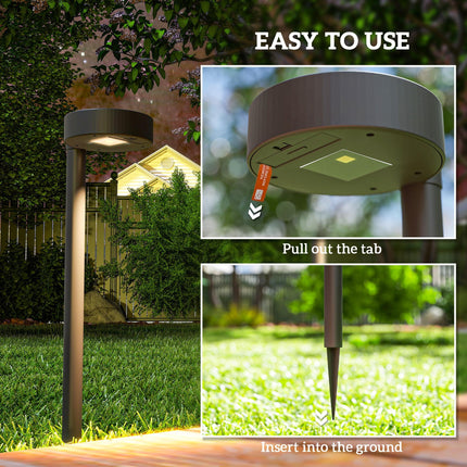 Solar Lights Outdoor Garden Stake 8 Pack Pathway Lighting, Solar Stake Lights with Auto On/Off LED, IP44 Waterproof Plastic Outdoor Garden Lighting for Path, Patio and Landscape