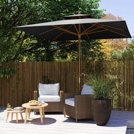 3 m Square Garden Parasol - Black