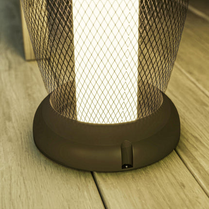 Garden Solar Lamp, 71.5 cm Tall Metal Floor Lamp, Auto On/Off LED Solar Garden Light with Metal Wire Shade, IP44 for Outdoor, Porch, Pathway, Terrace, Black