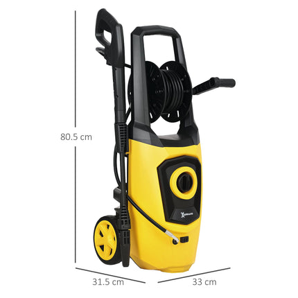 1800W High Pressure Washer with 6M Hose Reel - Yellow