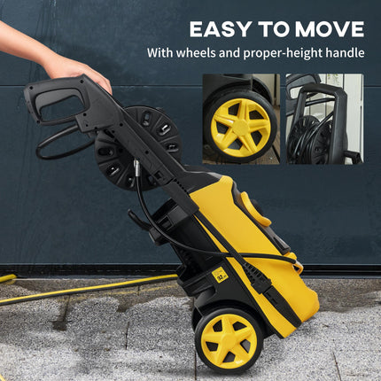 1800W High Pressure Washer with 6M Hose Reel - Yellow