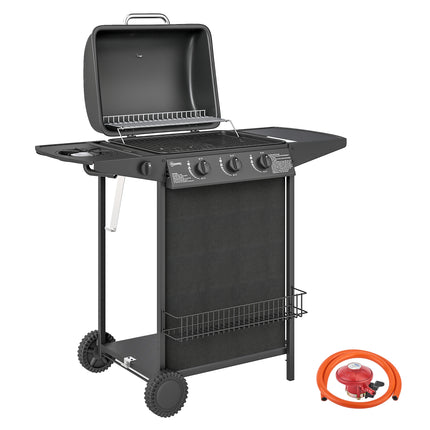 Four Burner Gas Grill BBQ - Black