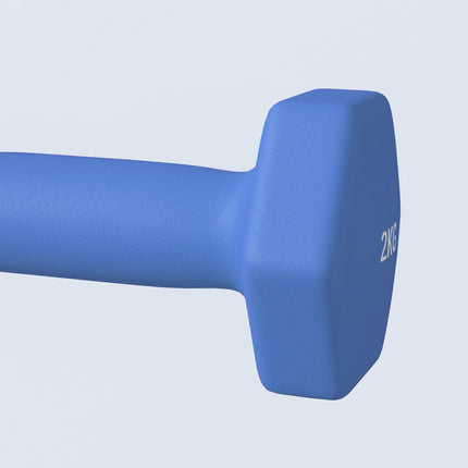 2 x 2kg Hexagonal Dumbbell Set with Non-Slip Grip for Home Gym - Blue