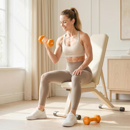 2 x 1.5kg Hexagonal Dumbbell Set with Non-Slip Grip for Home Gym Workout - Orange