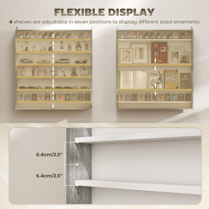 Six Shelf Display Cabinet, with Glass Doors - Graphite Wood Effect