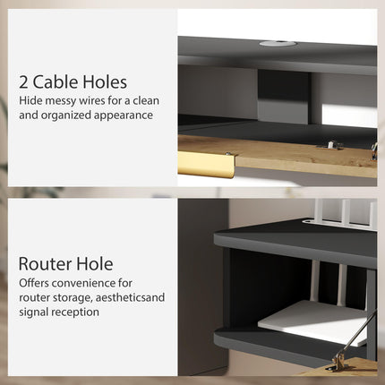 120 cm Floating TV Stand with Storage - Charcoal Grey
