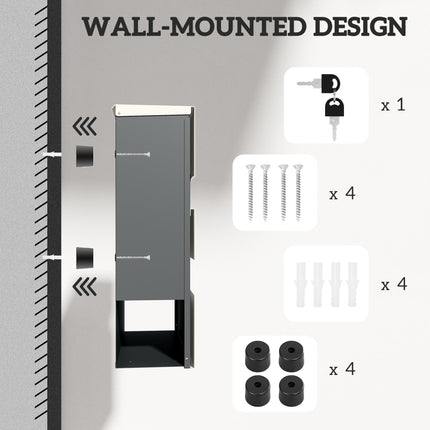 Locking Galvanised Steel Letterbox - White/Black