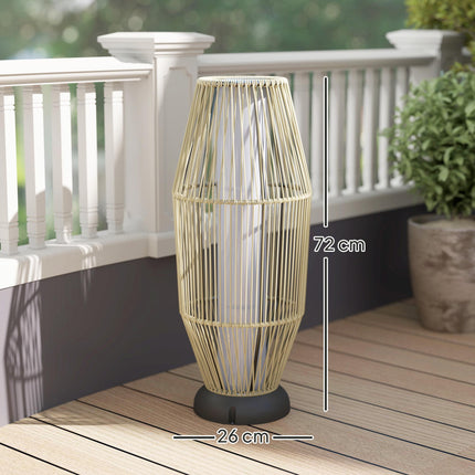 Garden Rattan Lamp, 72 cm Tall Solar Rattan Floor Lamp, Solar Garden Light with