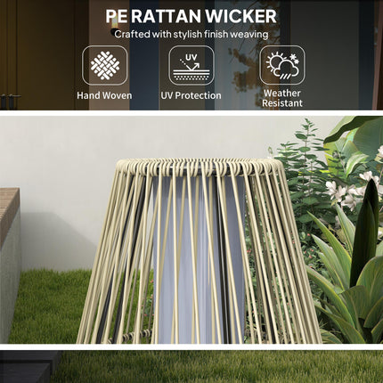Garden Rattan Lamp, 72 cm Tall Solar Rattan Floor Lamp, Solar Garden Light with