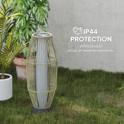 Garden Rattan Lamp, 72 cm Tall Solar Rattan Floor Lamp, Solar Garden Light with
