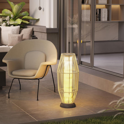 Garden Rattan Lamp, 72 cm Tall Solar Rattan Floor Lamp, Solar Garden Light with