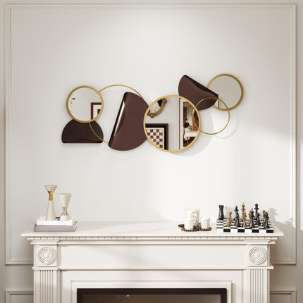 Metal Wall Art, Modern Decorative Mirror Decor, Hanging Home Wall Decoration for
