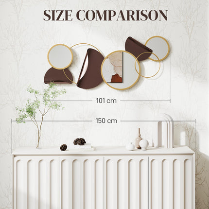 Metal Wall Art, Modern Decorative Mirror Decor, Hanging Home Wall Decoration for
