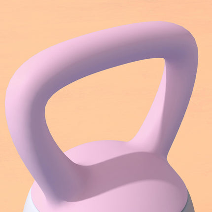 4kg Soft Kettlebell with Non-Slip Handle for Home Gym Strength Training - Purple and Grey