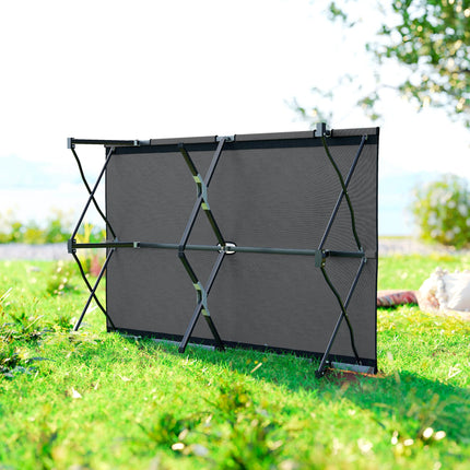 Double Camping Cot Bed Lightweight Foldable with Carry Bag - Charcoal Grey
