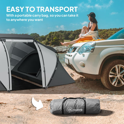 4-6 Person Spacious UV Protection Camping Tent - Charcoal Grey and White